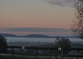Aussicht über die Landschaft des Extertals vom Gelände der Tierpension Extertal